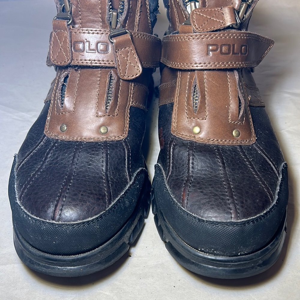 Ralph Lauren Polo Conquest 11 Brown Ankle Leather Boots Size 10D